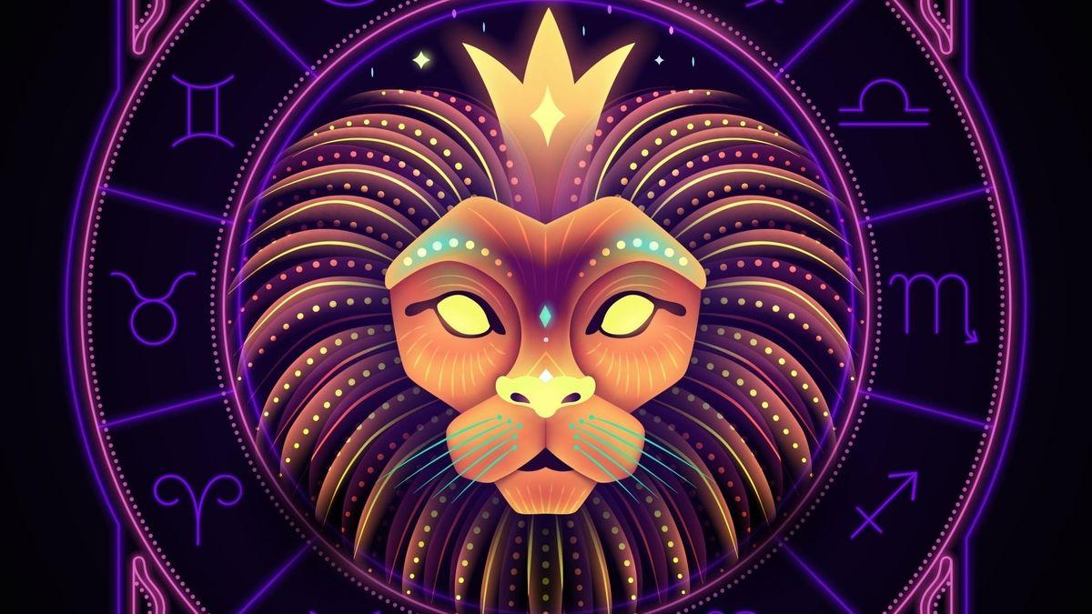 Leo,Zodiac,Sign,Represented,By,The,Lion,Head,As,The