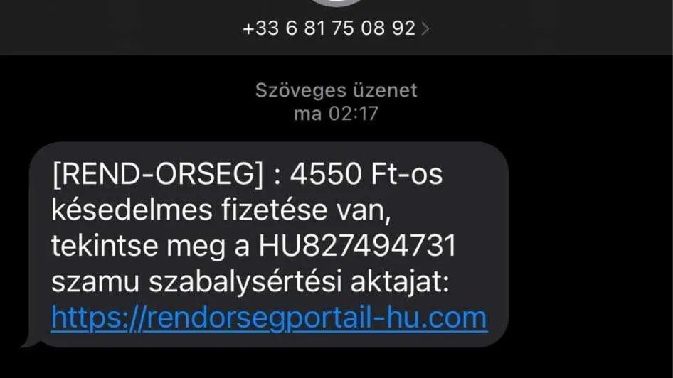 adathalász csalók üzenete a rendőrség nevében