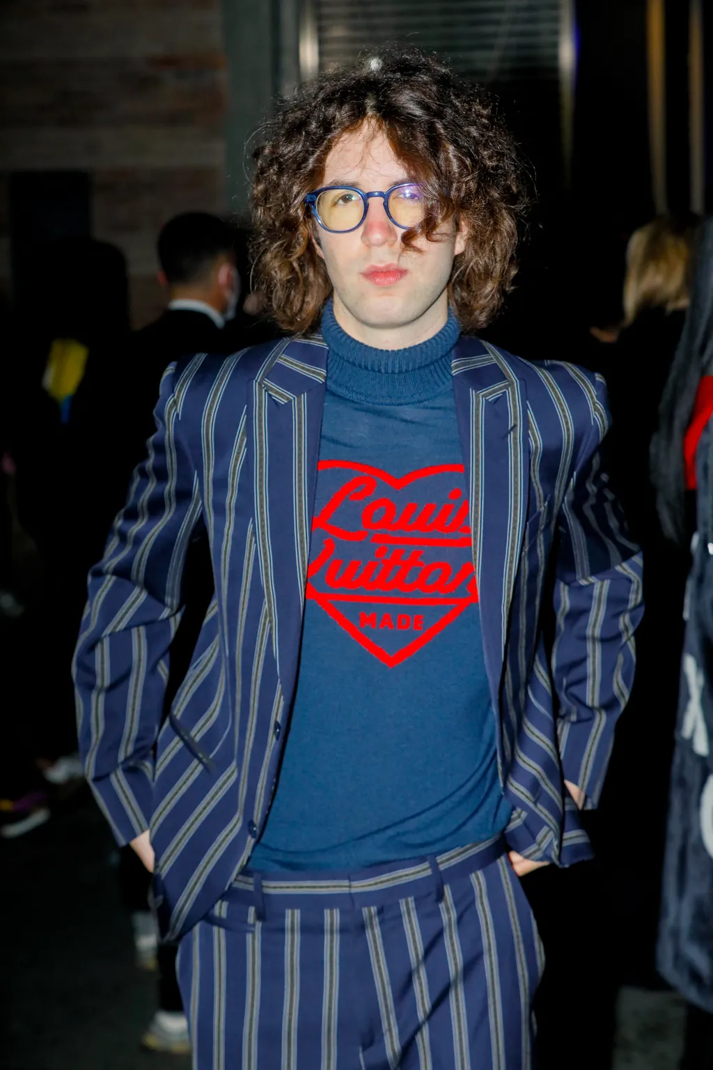 Arrivées au deuxième défilé Homme Louis Vuitton automne-hiver 2022/2023 dans le cadre de la Fashion Week de Paris