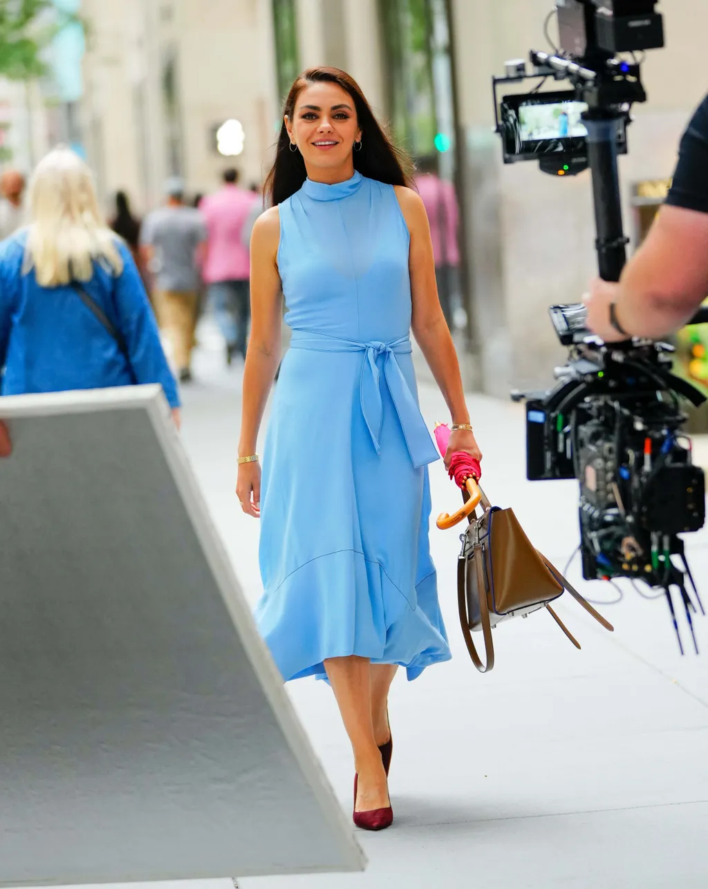 Mila Kunis is Spotted Filming Luckiest Girl Alive in New York City.