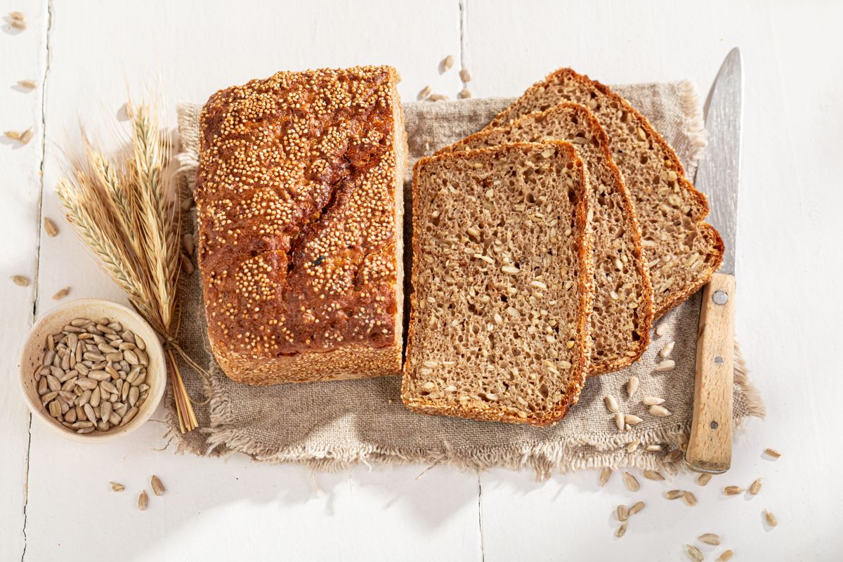 Square,Loaf,Of,Rye,Bread,Baked,With,Sunflower,Seeds.,Bread