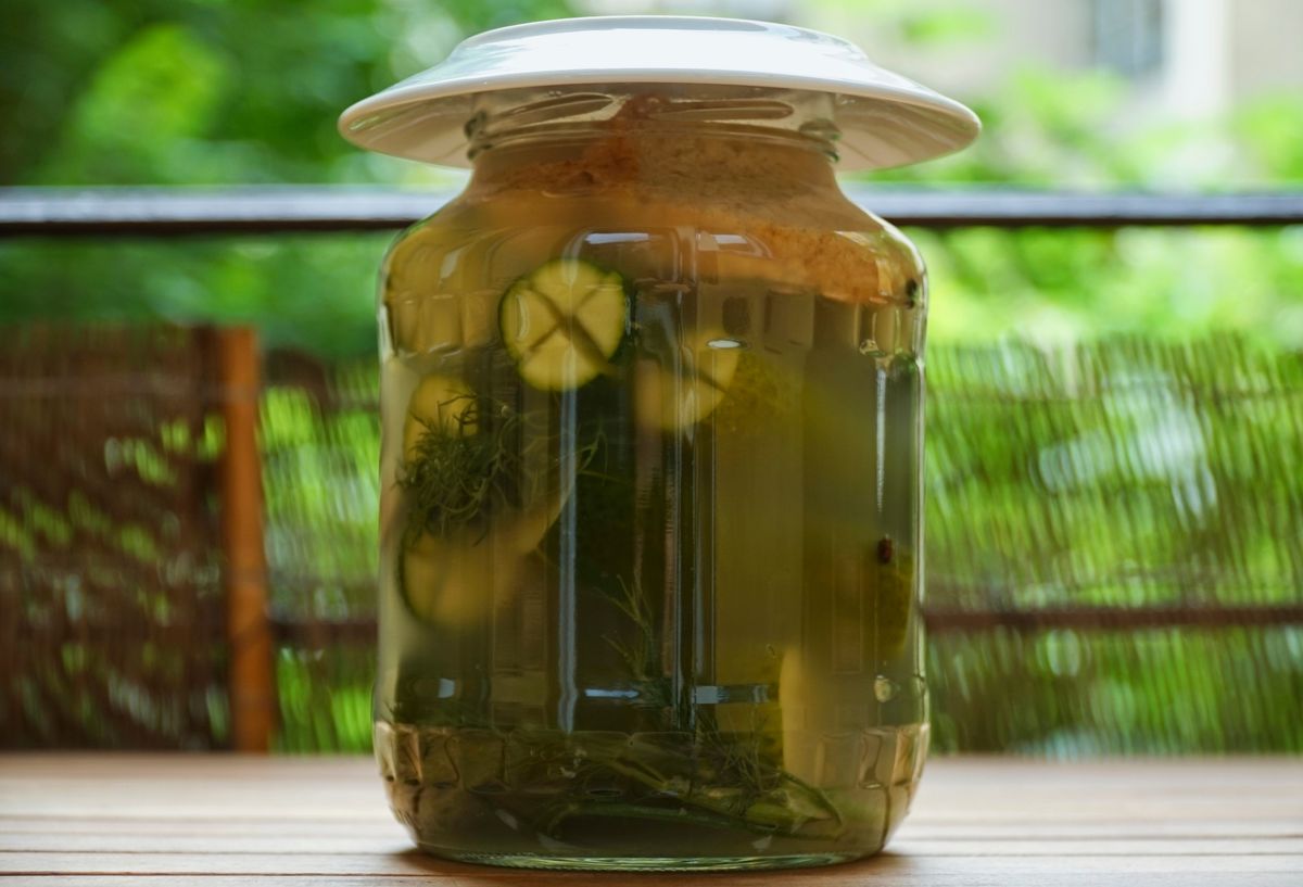 Homemade,Fermented,Dill,Pickles,,Hungarian,Leavened,Cucumber,(,Kovászos,Uborka