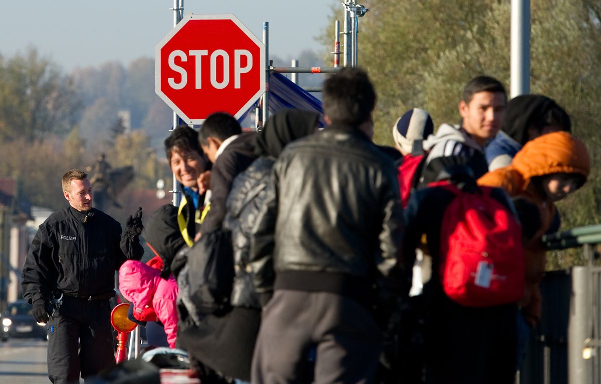 Refugees at the German-Austrian border