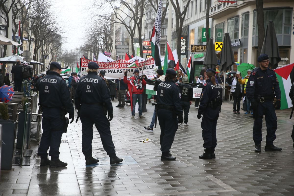 Pro-Palestine solidarity march in Austrian capital Vienna