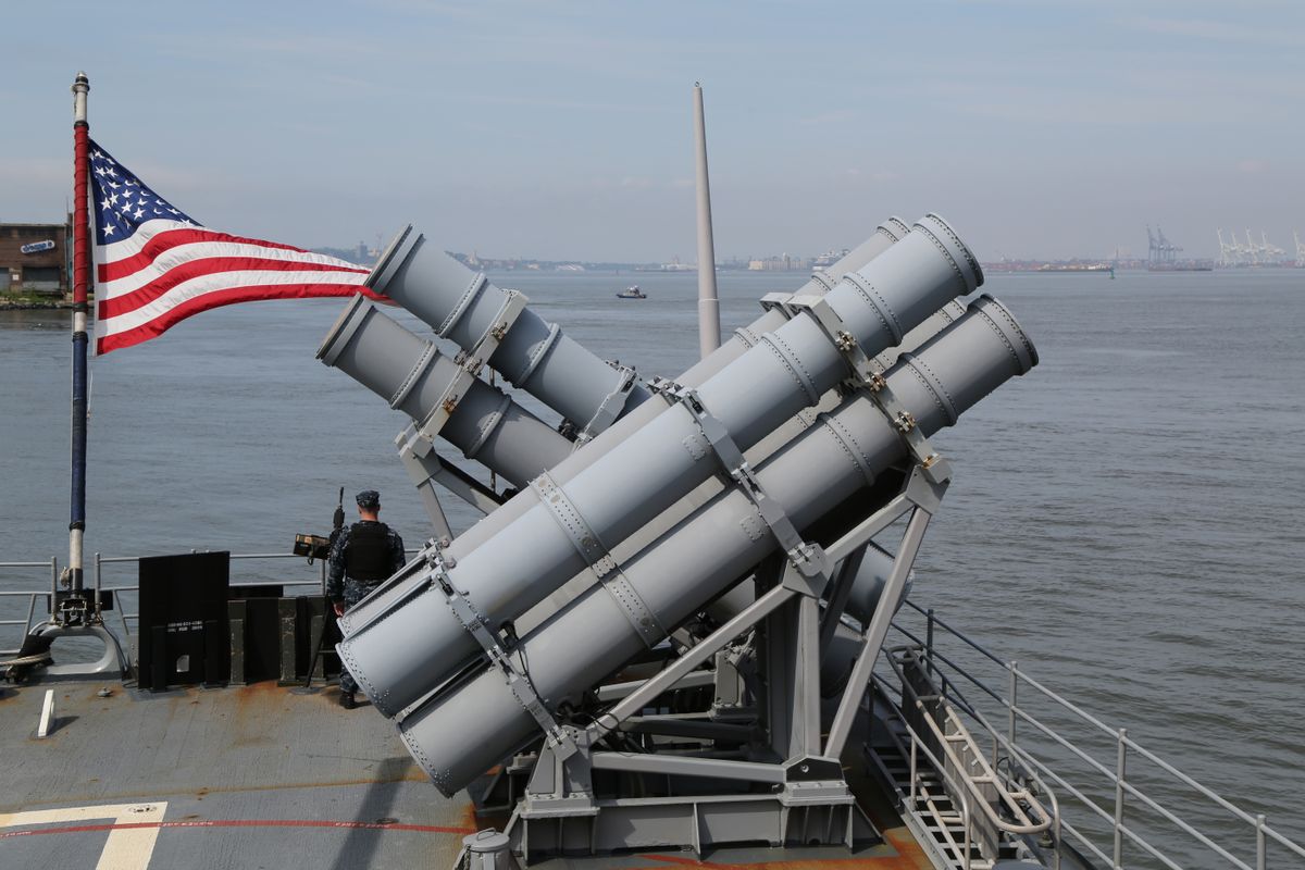 New,York,-,May,28,,2017:,Harpoon,Cruise,Missile,Launchers