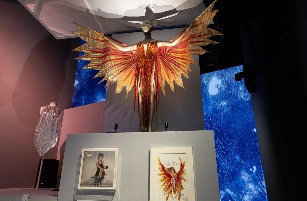 Tina Turner ikonikus láng-ruhája is megtekinthető, amit Bob Mackie tervezett 1977-ben