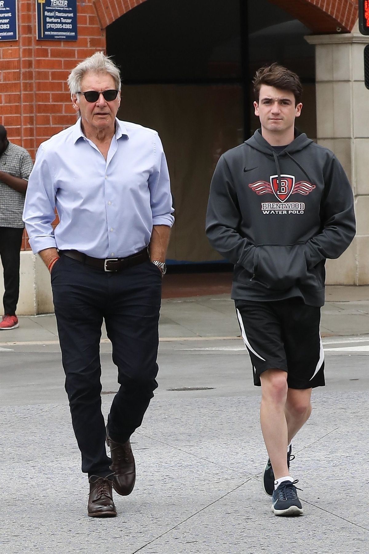 *EXCLUSIVE* Harrison Ford takes his son Liam to a tux store in Santa Monica