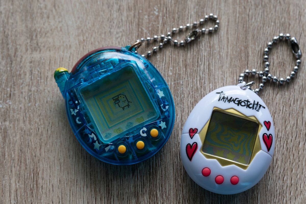 Two,Tamagotchi,Virtual,Pets,On,The,Table,Billere,aquitaine,france,05-30-2023 tamagocsi