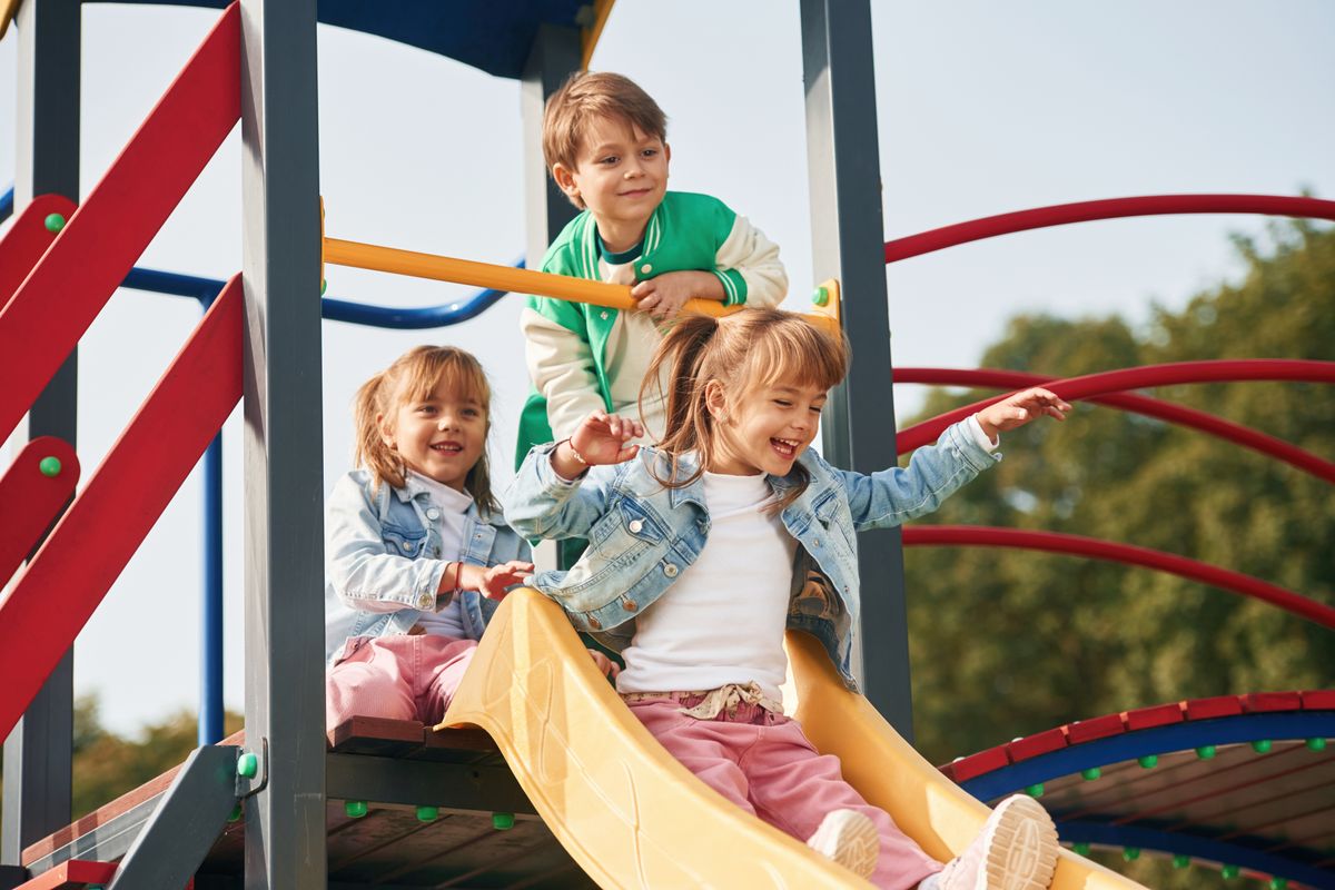 On,The,Playground.,Kids,Are,Having,Fun,Together.