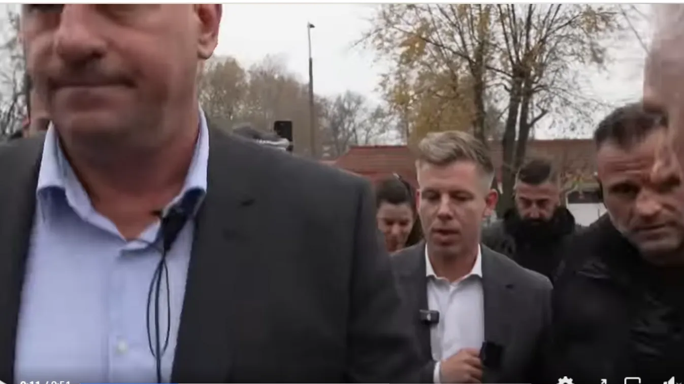 Gorillák lökdösték el az újságírókat Magyar Pétertől