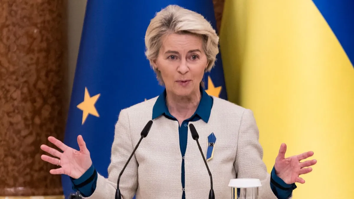 Ukrainian President Volodymyr Zelenskiy And European Commission President Ursula Von Der Leyen Attend A Joint Press Conference In Kyiv