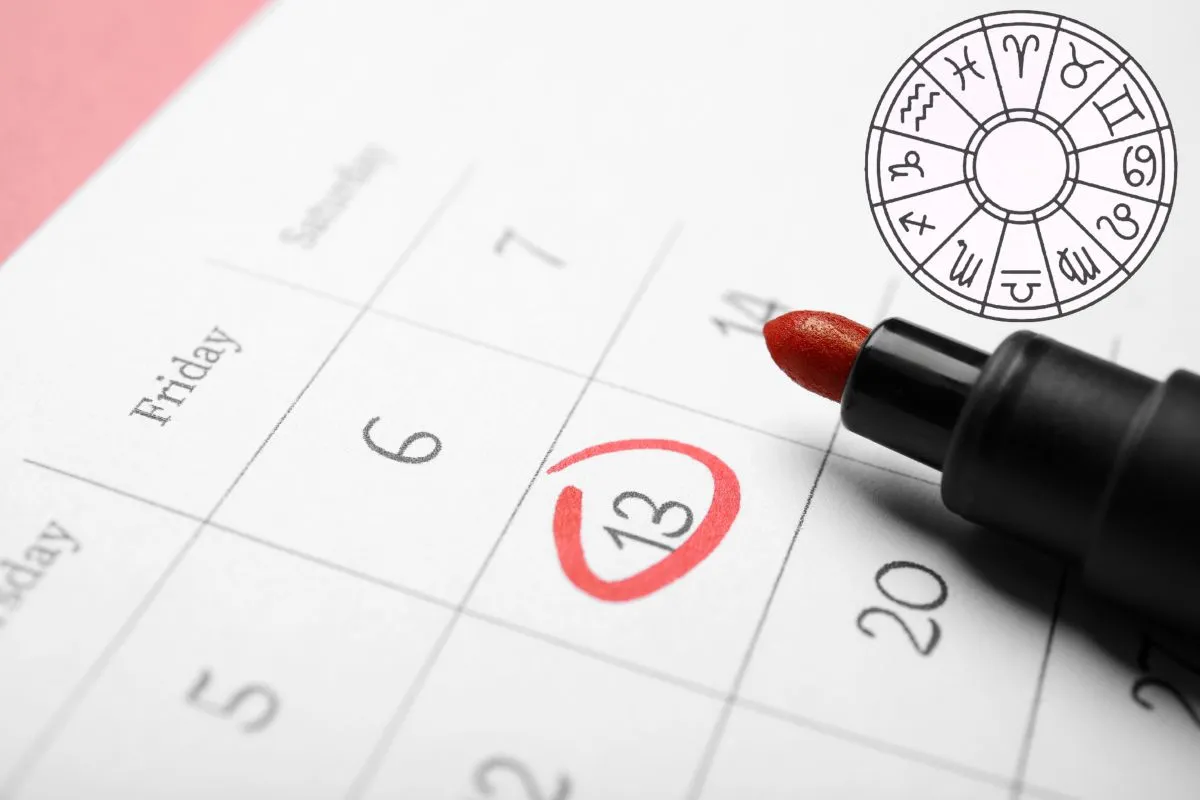 Péntek 13 Calendar,Page,With,Marked,Friday,13,,Closeup.,Bad,Luck,Superstition