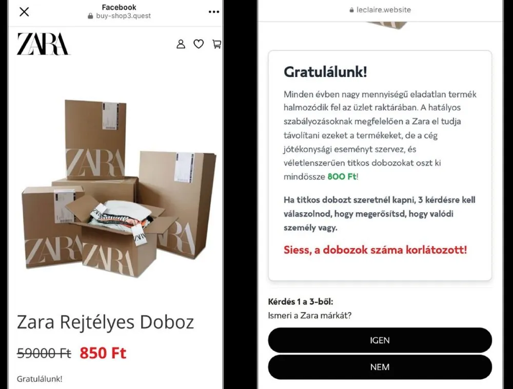 Zara mistery box átverés