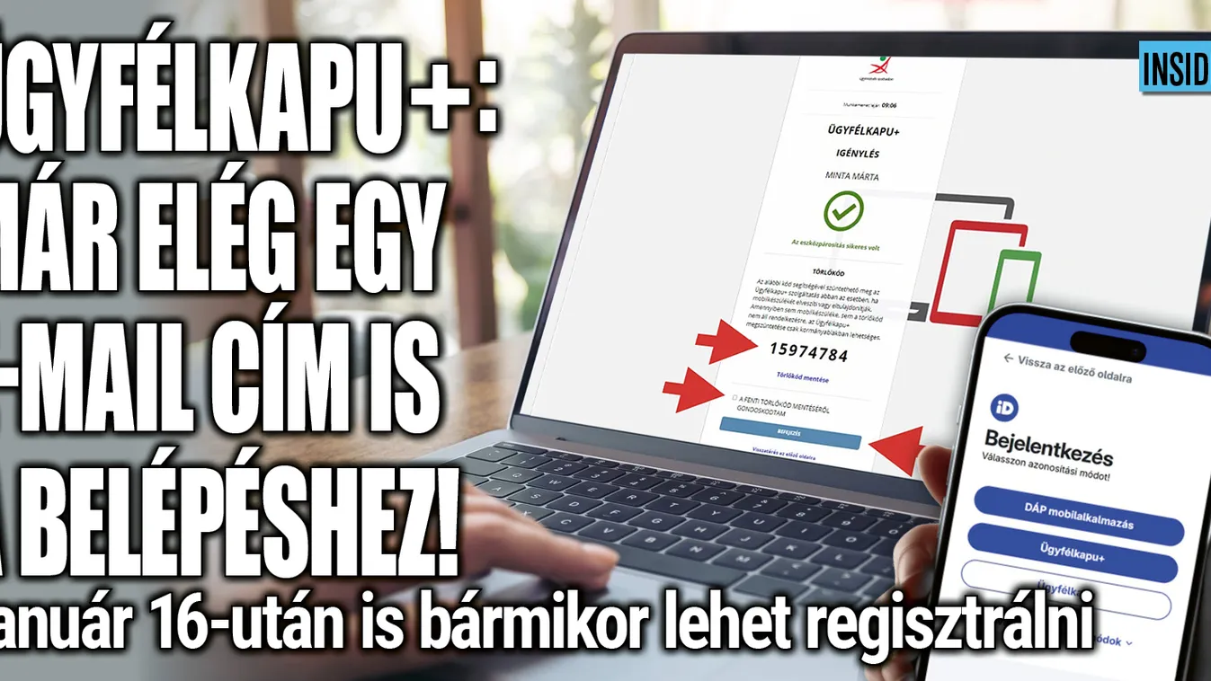 Mostantól e-mail címmel is be lehet lépni az Ügyfélkapu+ra