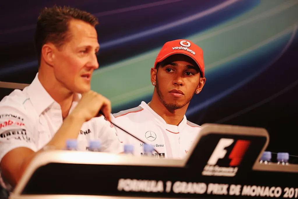 Michael Schumacher és Lewis Hamilton 2012-ben