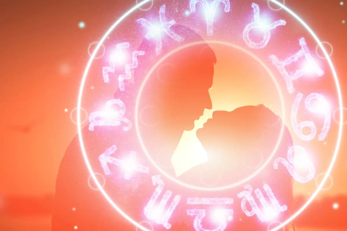 3 csillagjegy Horoscope,Concept,,Couple,Guy,And,Girl,On,The,Background,Of