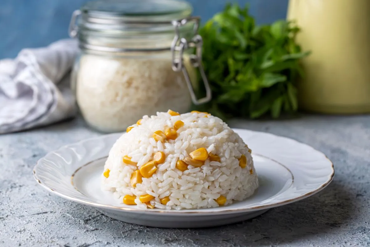 Főtt rizs Japanese,Food,,Corn,Rice,In,A,Rice,Bowl