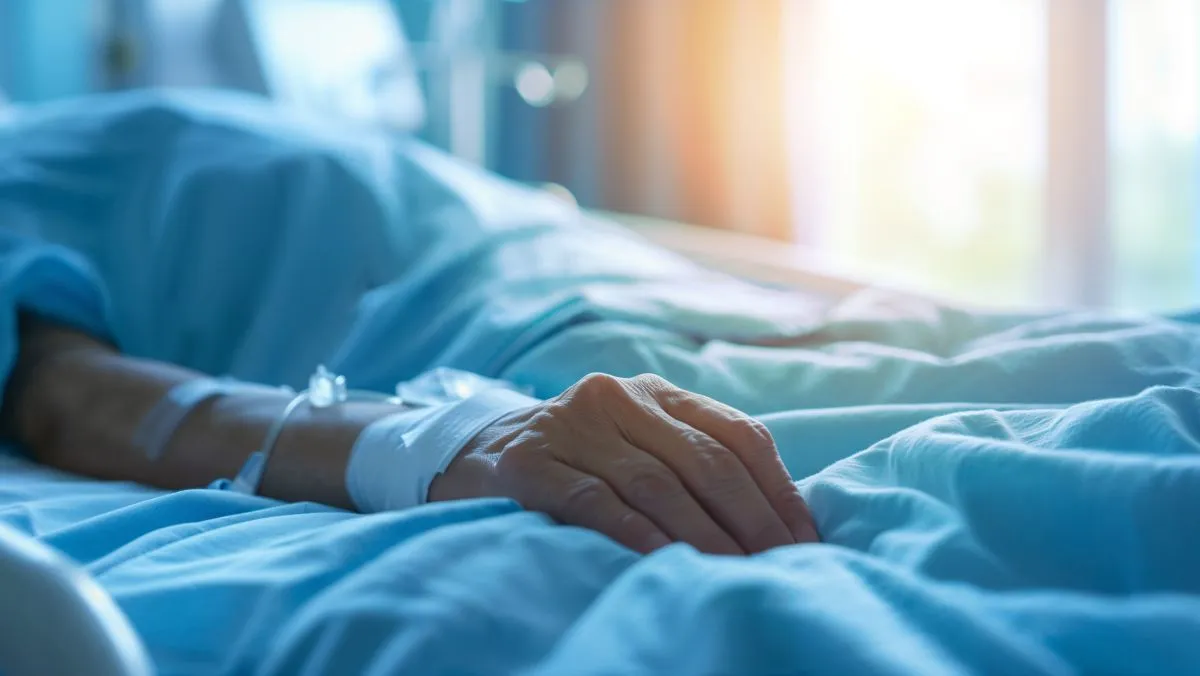 Closeup,Of,Patient's,Arm,With,Iv,Drip,In,A,Hospital