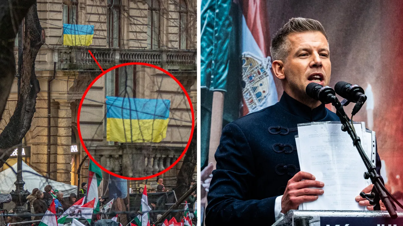 Magyar Péter március 15-én kitűzte az ukrán zászlót