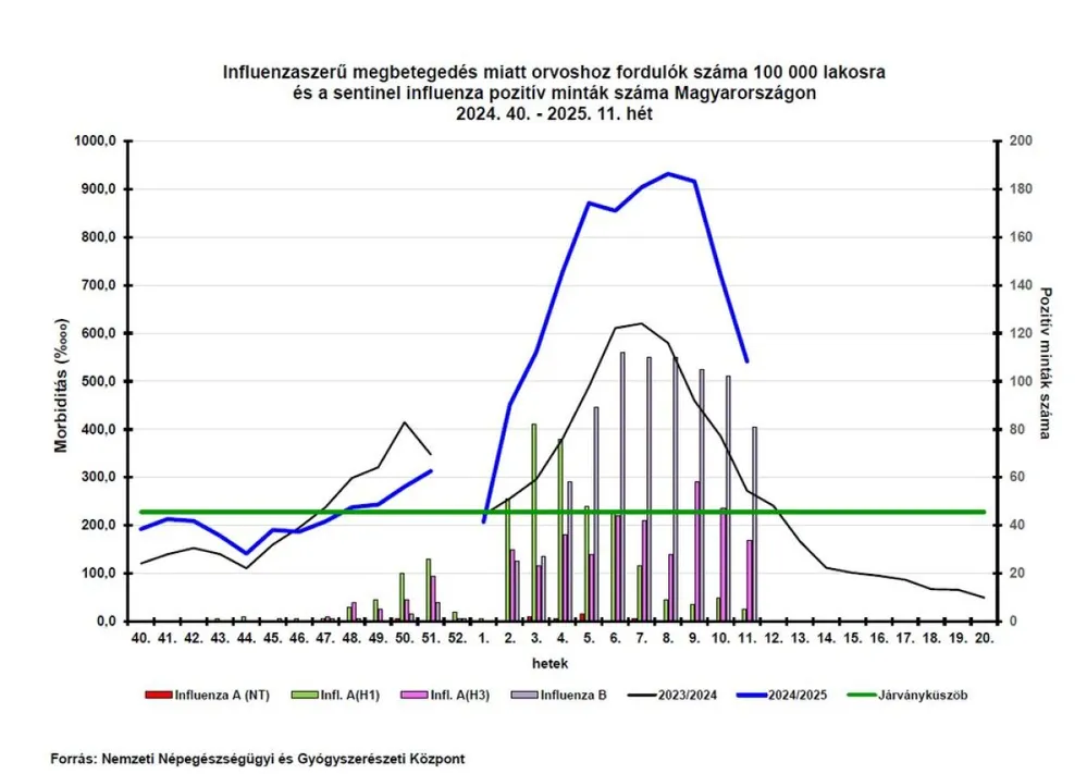 influenzajárvány 11. hét jelentés