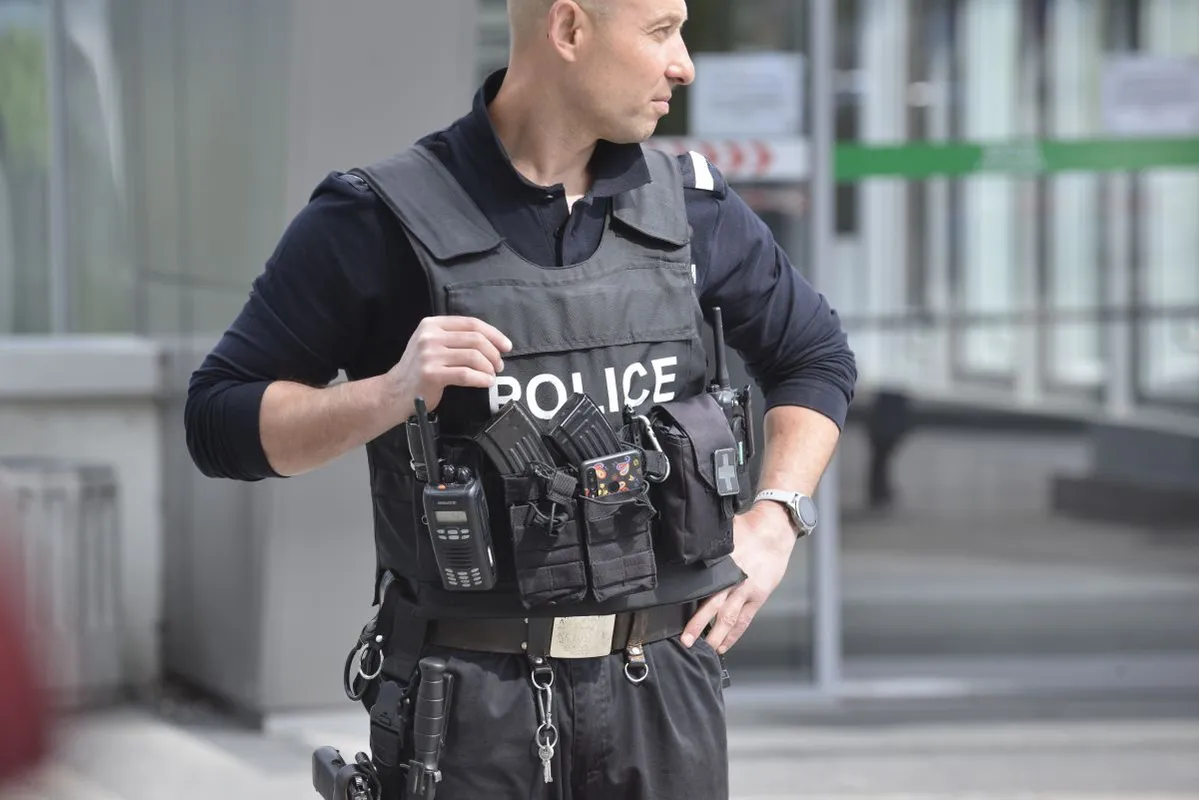 Sofia,,Bulgaria,-,May,13,2021:,Police,Officer,Guarding,The