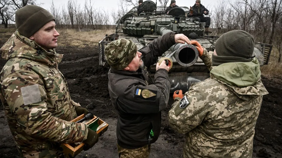 Live fire exercise of tank battalion of Ukraine?s 128th Mountain Assault Brigade
