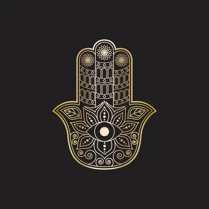 Hamsa,Hand,,Hand,Of,Fatima,Logo,Vector,Illustration