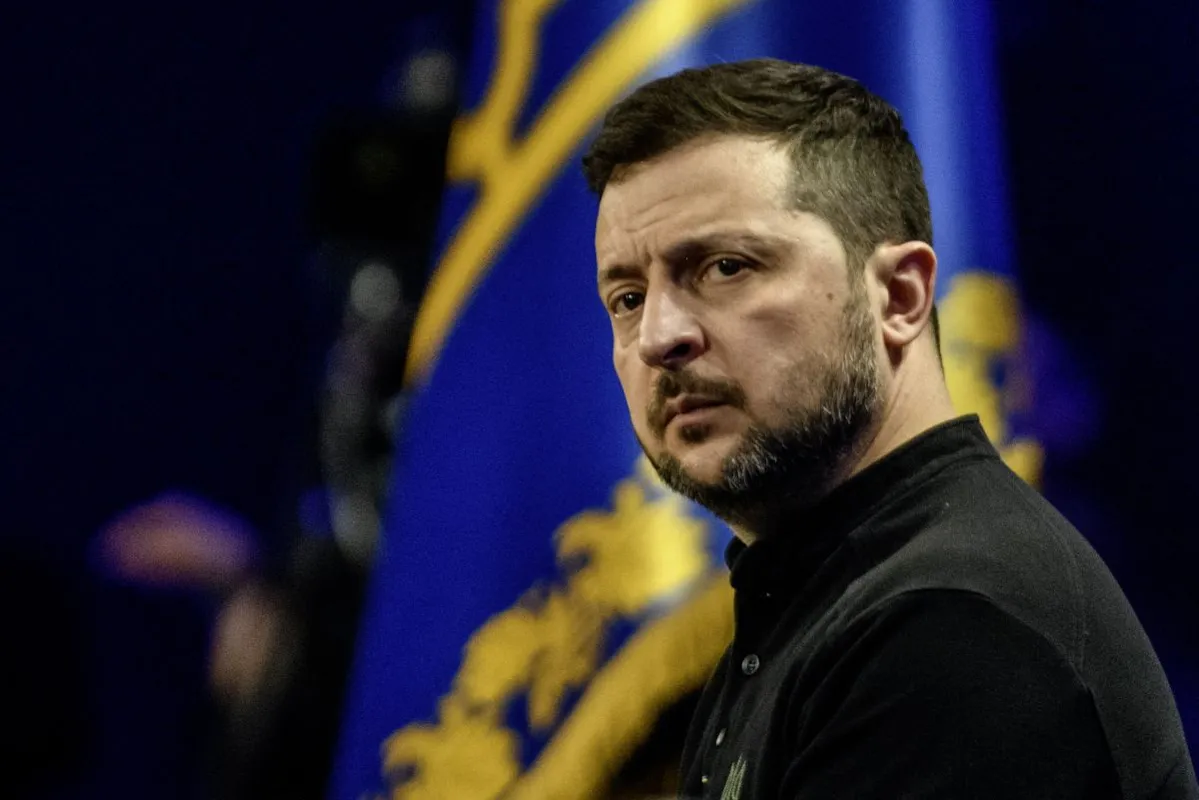 Ukrainian President Volodymyr Zelenskiy Holds A Press Conference