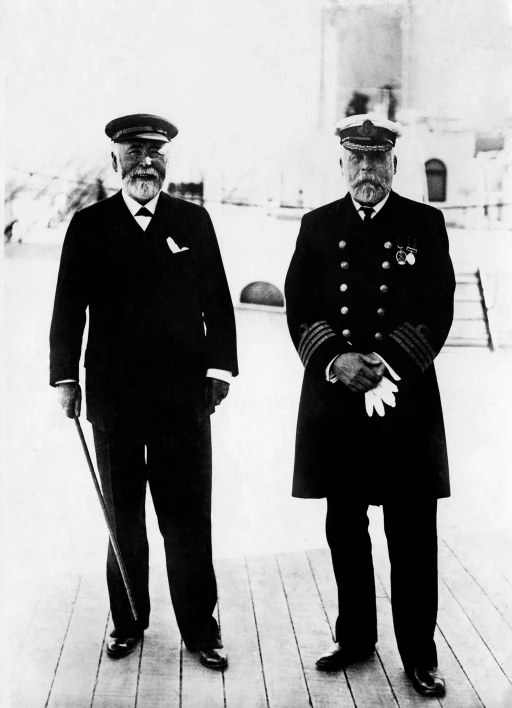 il comandante del titanic mr smith e il costruttore della nave, 1912