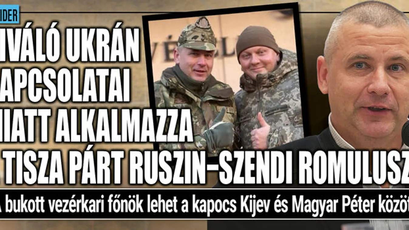 Ruszin-Szendi lehet a kapocs Ukrajna és Magyar Péter között