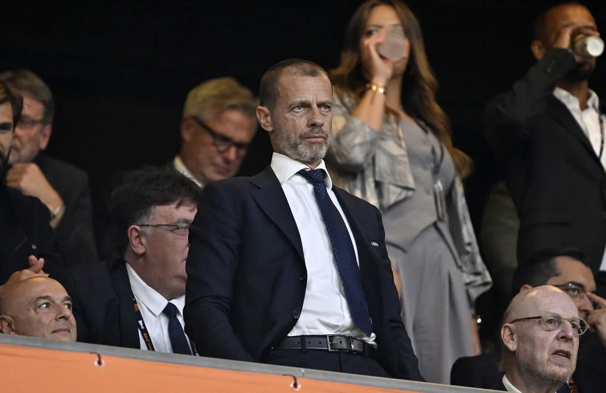 Aleksander Ceferin, az UEFA elnöke az Európa-liga-döntő során