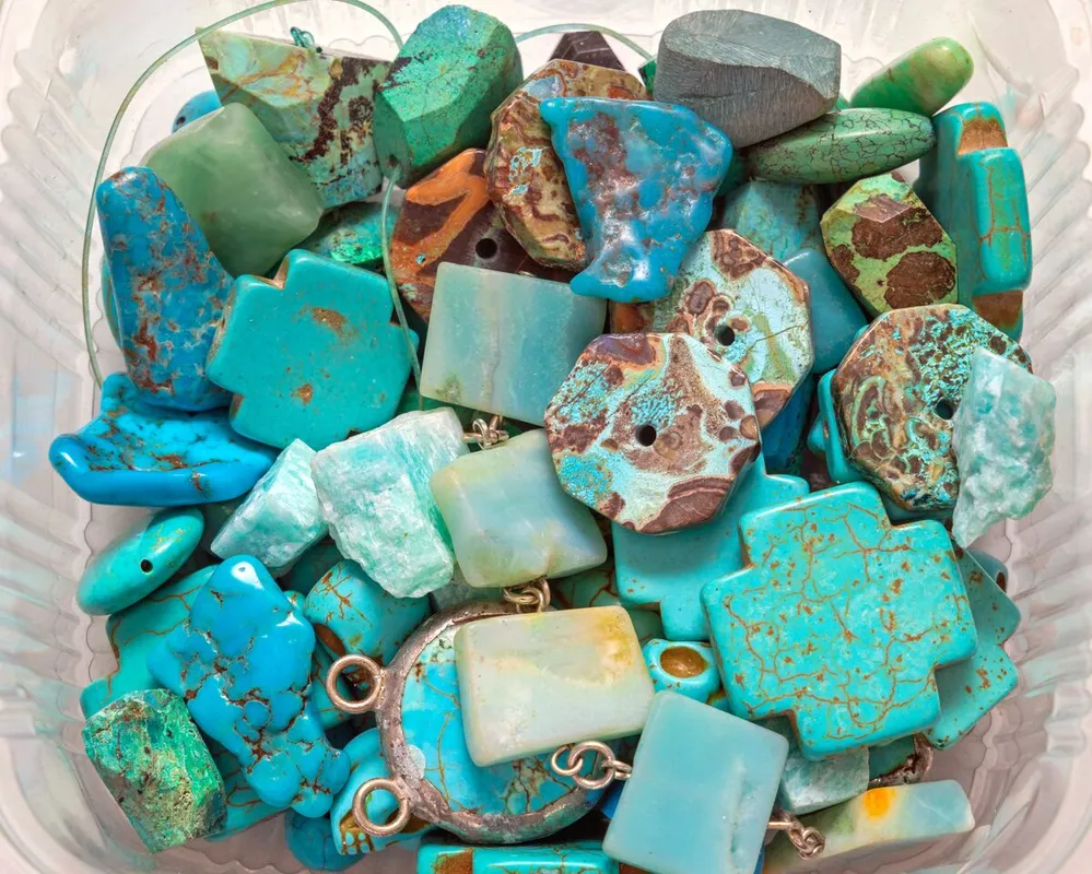 Turquoise,Craft,Semi,Precious,Stones,Material,In,Box