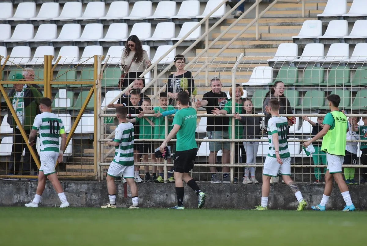 Kaposvári játékosok egy NB III-as meccs után