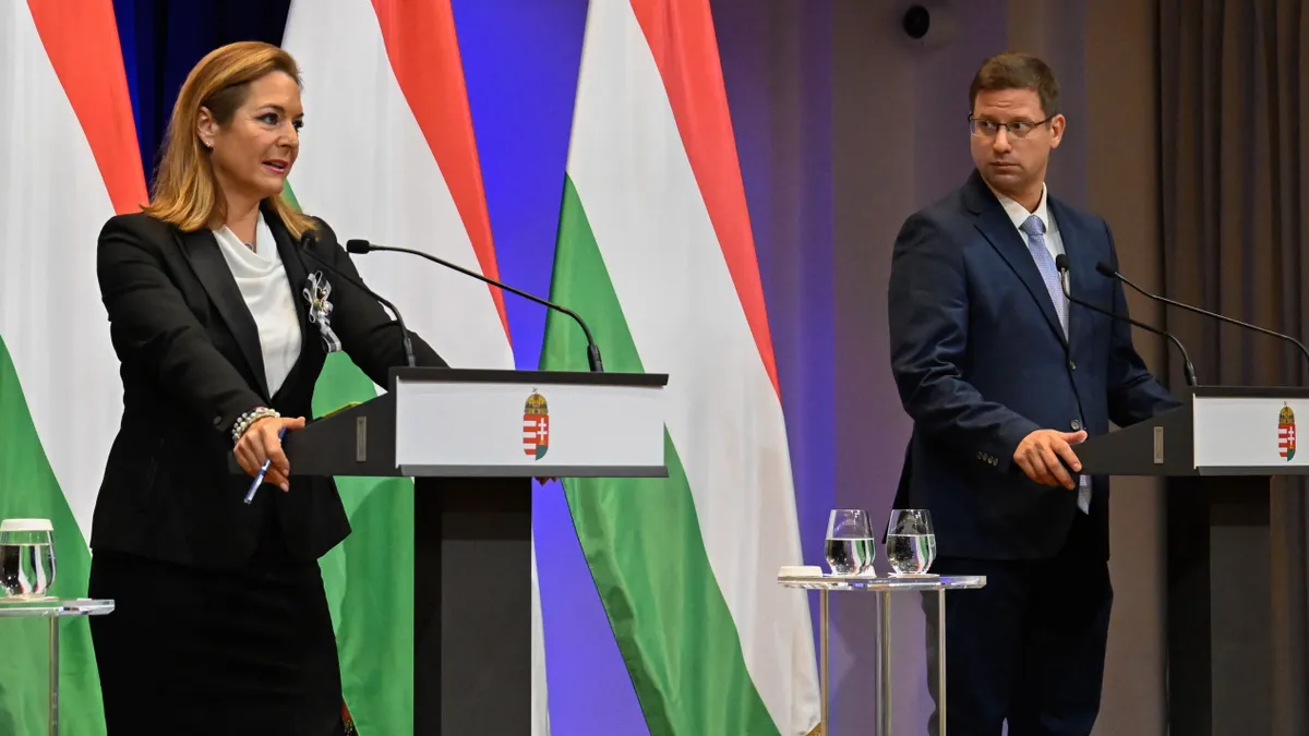 GULYÁS Gergely; VITÁLYOS Eszter kormányinfó 