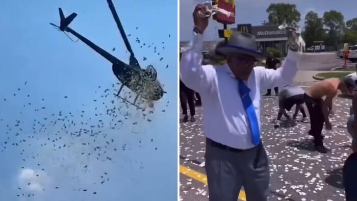 Helikopterből szórták szét egy elhunyt vállalkozó vagyonát