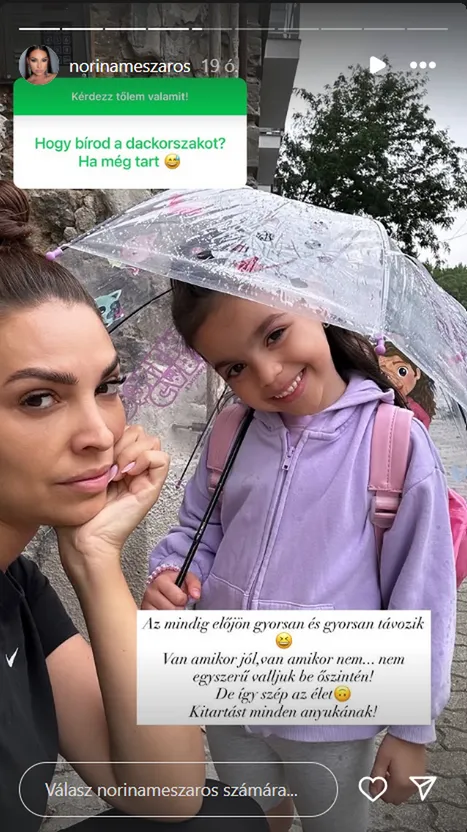 Mészáros Norina lányának mosolya mögött úgy tűnik maga a kisördög bújt meg. 