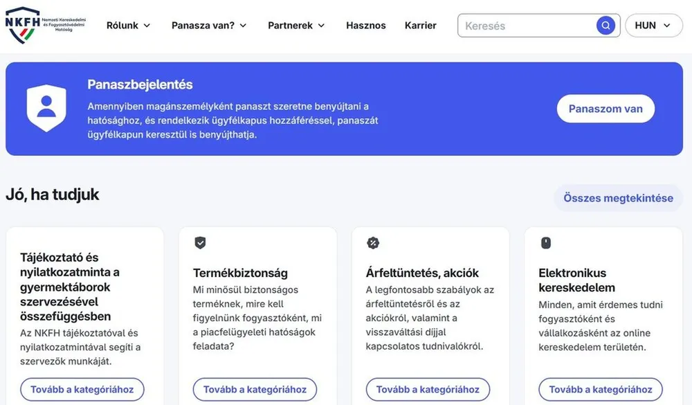 fogyasztóvédelem weboldala megújult