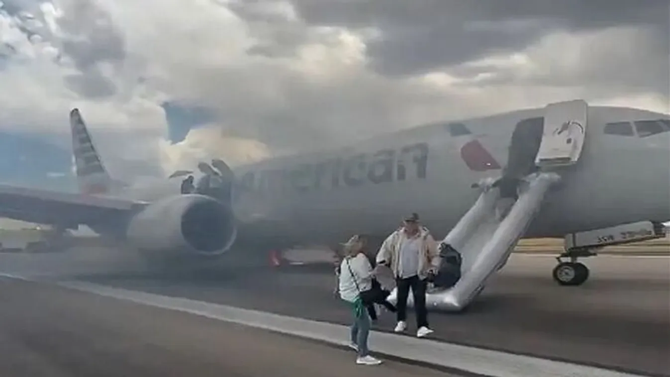 Lángok csaptak fel a felszálló gépnél - Videó!