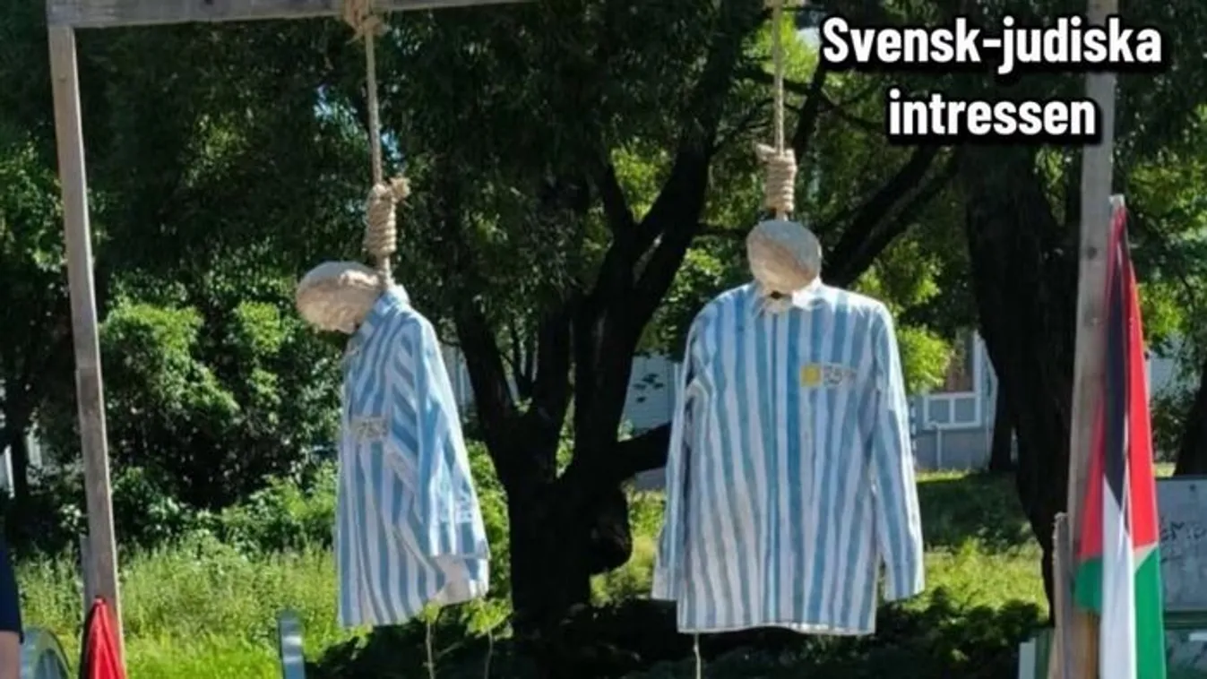 Dávid-csillagos bábukat akasztottak Svédországban