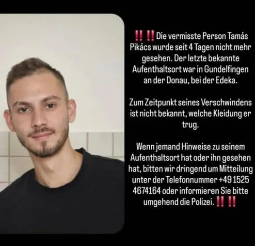 Németországban eltűnt a magyar férfi