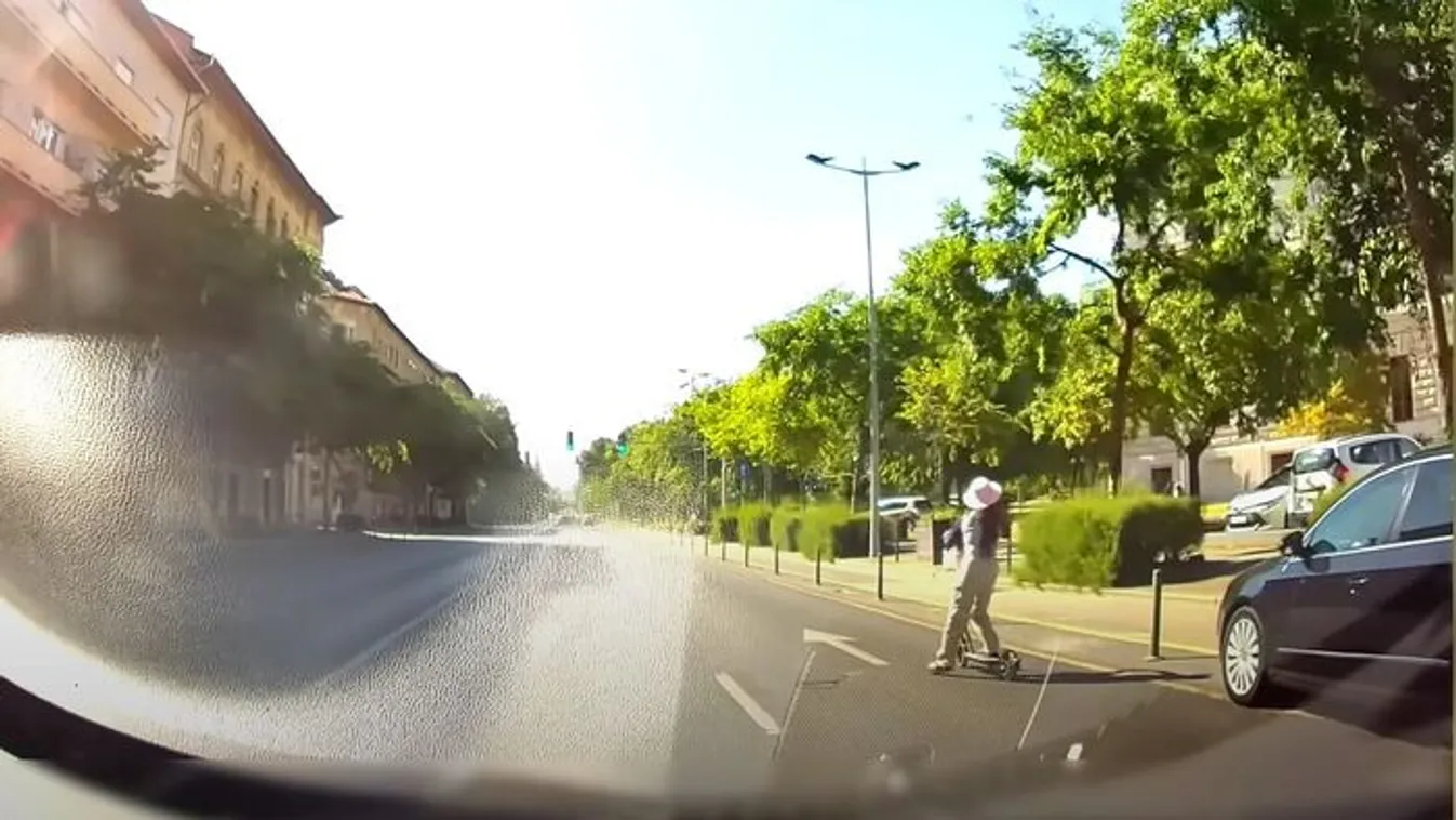 Rolleres miatt tarolta le az oszlopokat az autós az Ülőin