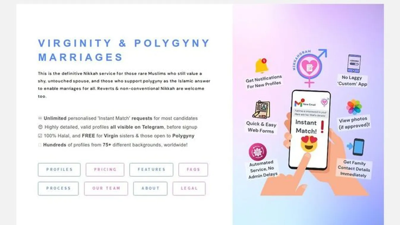 Szűz lányokat kínáló iszlamista társkereső indult Európában