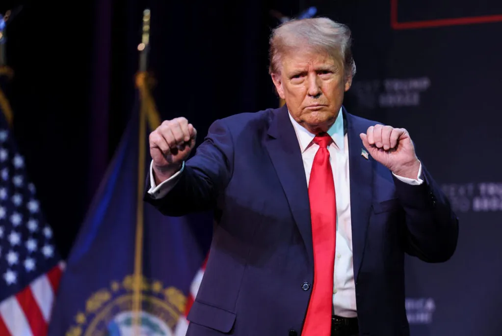 Former U.S. President and Republican presidential candidate Trump holds a rally in Rochester