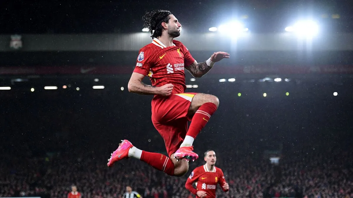 Szoboszlai Dominik liverpooli gólöröme 2025-ben