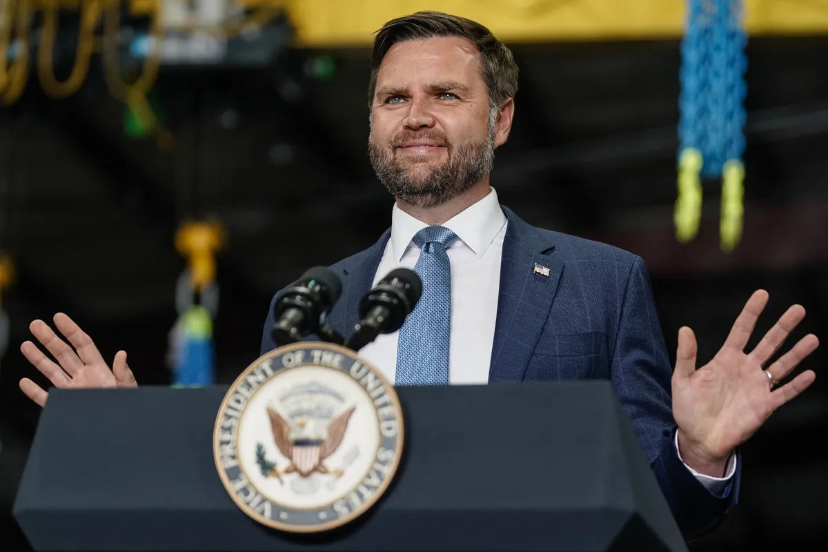 US Vice President JD Vance speaks during an event to highlight President Trump's One Big Beautiful Bill tax-and-spending legislation.