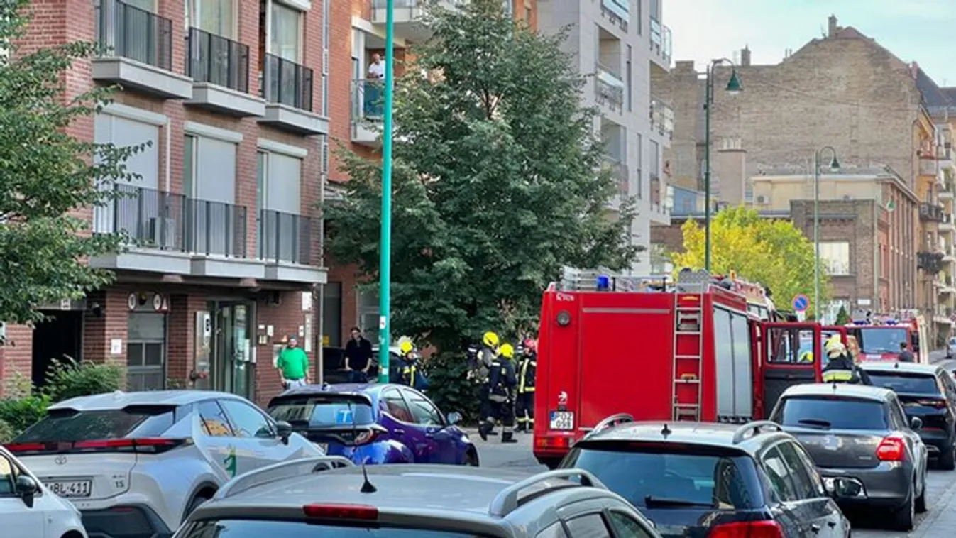 Több kocsival vonultak ki a tűzoltók Ferencvárosba