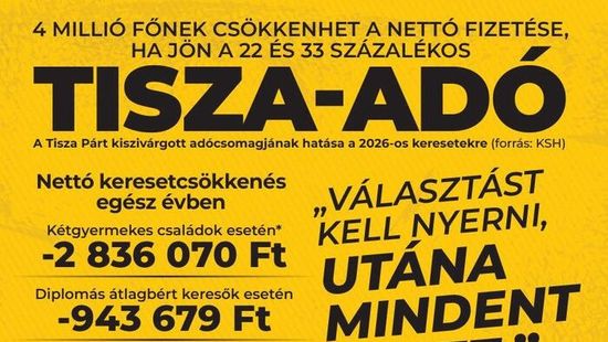 4 millió szórólap a Tisza-adóról