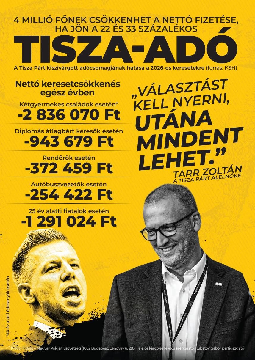 4 millió szórólap a Tisza-adóról