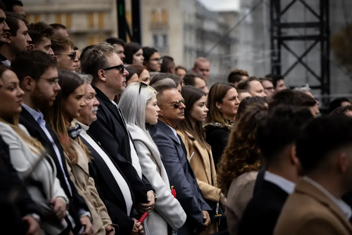 Tóth Szabi kollégájával, Muri Enikővel jelent meg a Békemeneten. Fotó: Bors