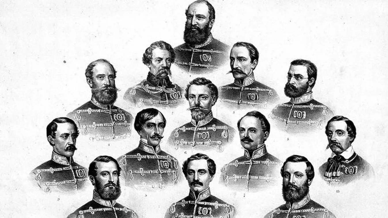 Itt nyugszanak az 1849. október 6-án kivégzett aradi hősök